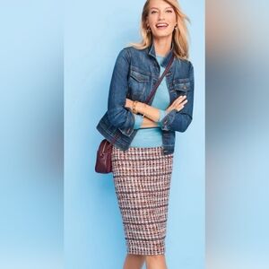 Talbots Muticolored Tweed Pencil Skirt Careerwear Office Size 10